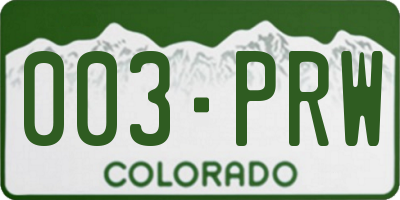 CO license plate 003PRW