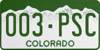CO license plate 003PSC