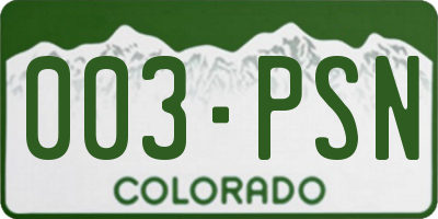 CO license plate 003PSN