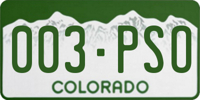 CO license plate 003PSO