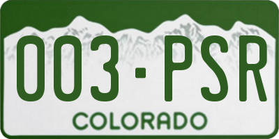 CO license plate 003PSR