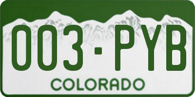 CO license plate 003PYB