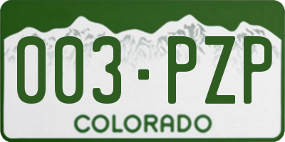CO license plate 003PZP