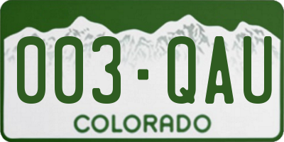 CO license plate 003QAU