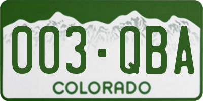 CO license plate 003QBA