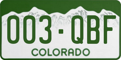 CO license plate 003QBF