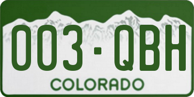CO license plate 003QBH
