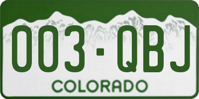 CO license plate 003QBJ