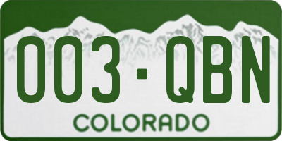 CO license plate 003QBN