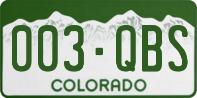 CO license plate 003QBS