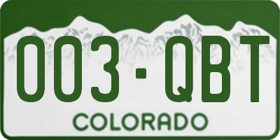 CO license plate 003QBT