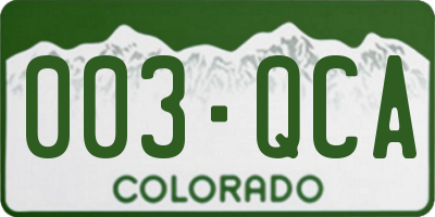 CO license plate 003QCA