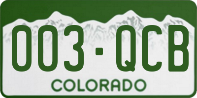 CO license plate 003QCB