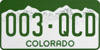 CO license plate 003QCD