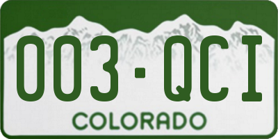 CO license plate 003QCI