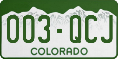 CO license plate 003QCJ