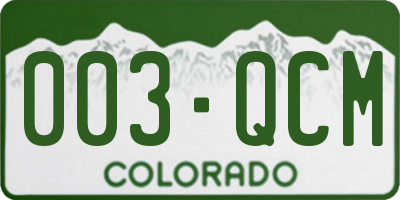 CO license plate 003QCM