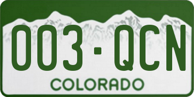 CO license plate 003QCN