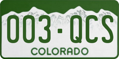 CO license plate 003QCS