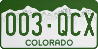 CO license plate 003QCX