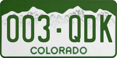 CO license plate 003QDK