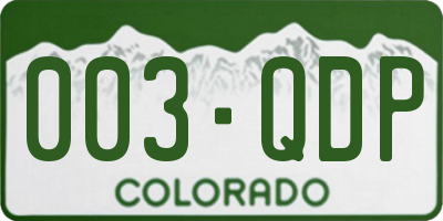 CO license plate 003QDP