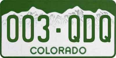 CO license plate 003QDQ
