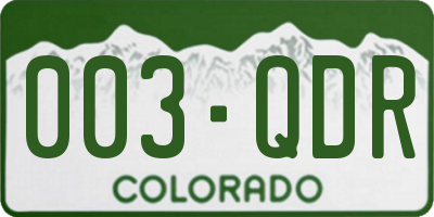 CO license plate 003QDR