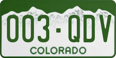 CO license plate 003QDV