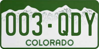 CO license plate 003QDY