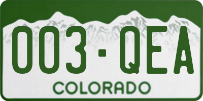 CO license plate 003QEA