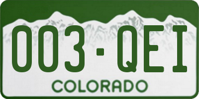 CO license plate 003QEI