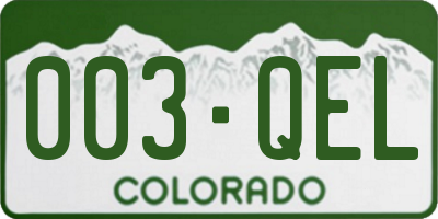 CO license plate 003QEL