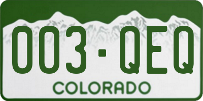 CO license plate 003QEQ