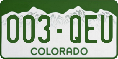 CO license plate 003QEU
