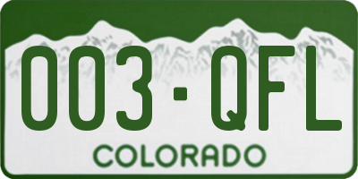 CO license plate 003QFL