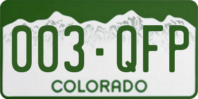 CO license plate 003QFP