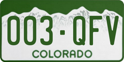 CO license plate 003QFV