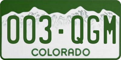 CO license plate 003QGM