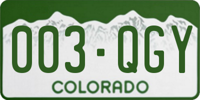 CO license plate 003QGY