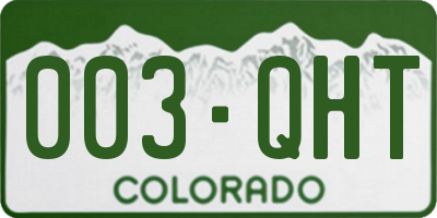 CO license plate 003QHT