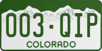 CO license plate 003QIP