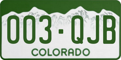 CO license plate 003QJB