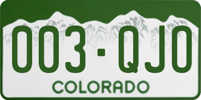 CO license plate 003QJO