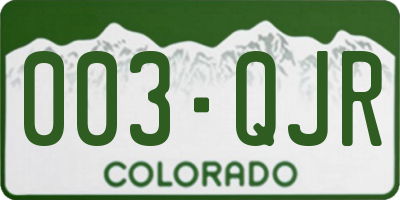 CO license plate 003QJR