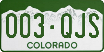 CO license plate 003QJS