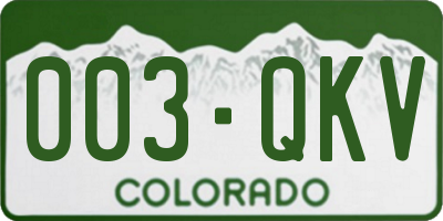 CO license plate 003QKV