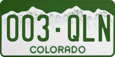 CO license plate 003QLN
