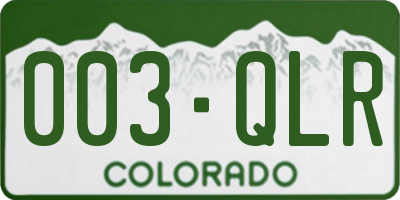 CO license plate 003QLR