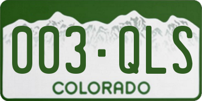 CO license plate 003QLS